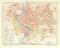 Rom historischer Stadtplan Karte Lithographie ca. 1898