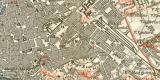 Rom und Umgebung historischer Stadtplan Karte Lithographie ca. 1900