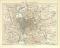 Rom Umgebung Stadtplan Lithographie 1900 Original der Zeit