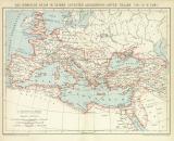 Römisches Reich Trajan Karte Lithographie 1892...