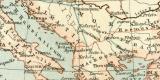 Das Römische Reich in seiner grössten Ausdehnung unter Trajan 98 - 117 n. Chr. historische Landkarte Lithographie ca. 1899
