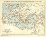 Römisches Reich Trajan Karte Lithographie 1899...