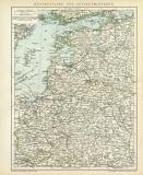 Westrussland und Ostseeprovinzen historische Landkarte Lithographie ca. 1892
