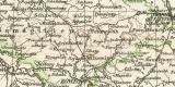 Westrussland und Ostseeprovinzen historische Landkarte Lithographie ca. 1892