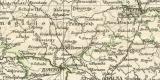 Westrussland und Ostseeprovinzen historische Landkarte Lithographie ca. 1897