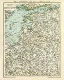 Westrussland Ostseeprovinzen Karte Lithographie 1898...