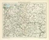 Mittelrussland Karte Lithographie 1897 Original der Zeit