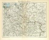 Mittelrussland Karte Lithographie 1898 Original der Zeit