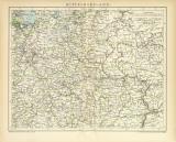 Mittelrussland Karte Lithographie 1899 Original der Zeit