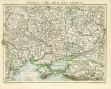 Südrussland Krim und Taurien historische Landkarte Lithographie ca. 1898