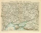 Südrussland Krim und Taurien historische Landkarte Lithographie ca. 1899