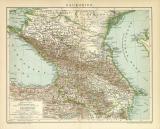 Kaukasien historische Landkarte Lithographie ca. 1899