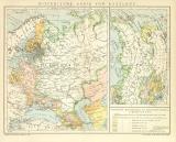 Historische Karte von Russland historische Landkarte Lithographie ca. 1899