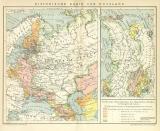 Historische Karte von Russland historische Landkarte Lithographie ca. 1901