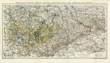 Königreich Sachsen Provinz Sachsen südlicher Teil und Thüringische Staaten historische Landkarte Lithographie ca. 1898