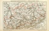 Sachsen Königreich I. Südlicher Teil historische Landkarte Lithographie ca. 1892