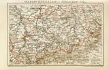 Sachsen Königreich I. Südlicher Teil historische Landkarte Lithographie ca. 1899