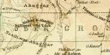 Sahara Karte Lithographie 1892 Original der Zeit