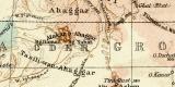 Sahara historische Landkarte Lithographie ca. 1897