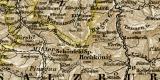 Salzburg und Salzkammergut historische Landkarte Lithographie ca. 1892