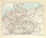Die Schiffahrtsstrassen des Deutschen Reiches historische Landkarte Lithographie ca. 1892