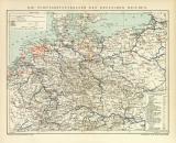 Schiffahrt Deutsches Reich Karte Lithographie 1896...