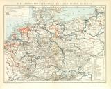 Schiffahrt Deutsches Reich Karte Lithographie 1898...