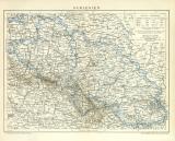 Schlesien historische Landkarte Lithographie ca. 1897