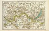 Sibirien II. Altai Baikalsee historische Landkarte Lithographie ca. 1899