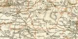 Spanien und Portugal historische Landkarte Lithographie...
