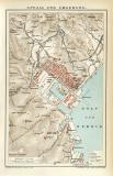 Spezia und Umgebung historischer Stadtplan Karte Lithographie ca. 1892