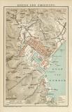 Spezia und Umgebung historischer Stadtplan Karte Lithographie ca. 1899