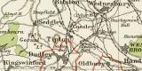Industriegebiet von Süd - Stafford historische Landkarte Lithographie ca. 1892