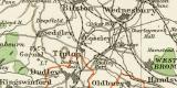 Industriegebiet von Süd - Stafford historische Landkarte Lithographie ca. 1899