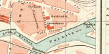 Stettin und Umgebung historischer Stadtplan Karte Lithographie ca. 1892