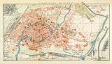 Strassburg im Elsass historischer Stadtplan Karte Lithographie ca. 1900