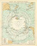 Karte der Südpolarländer historische Landkarte Lithographie ca. 1892
