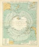 Karte der Südpolarländer historische Landkarte Lithographie ca. 1897
