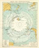 Karte der Südpolarländer historische Landkarte Lithographie ca. 1898