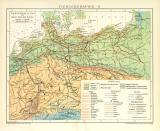Tiergeographie II. Deutschland Karte Lithographie 1892...