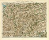 Tirol & Voralberg Karte Lithographie 1892 Original der Zeit