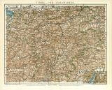 Tirol & Voralberg Karte Lithographie 1898 Original...