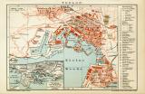 Toulon historischer Stadtplan Karte Lithographie ca. 1900