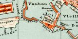 Toulon historischer Stadtplan Karte Lithographie ca. 1900