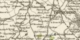 Industriegebiet Roubaix Tourcoing historische Landkarte Lithographie ca. 1892
