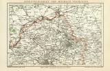 Industriegebiet Roubaix Tourcoing historische Landkarte Lithographie ca. 1900