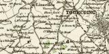 Industriegebiet Roubaix Tourcoing historische Landkarte Lithographie ca. 1900