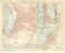 Triest Fiume und Pola historischer Stadtplan Karte Lithographie ca. 1892