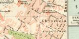 Triest Fiume und Pola historischer Stadtplan Karte Lithographie ca. 1898