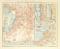 Triest Fiume Pola Stadtplan Lithographie 1900 Original der Zeit